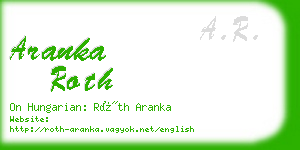 aranka roth business card